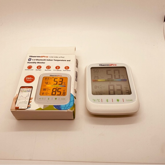 NWT ThermoPro BluetoothThermometer, Temperature & Humidity Monitor - Picture 1 of 10